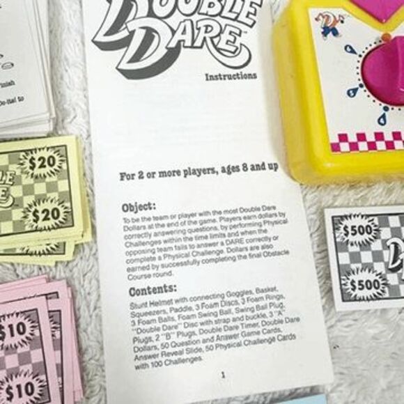 Vintage Nickelodeon Double Dare Skill Action Game Counted & Complete - Picture 8 of 11